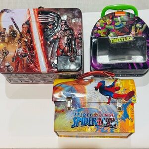Bundle of 3: Marvel Spider-Man & Star Wars & Nickelodeon Ninja Turtles Lunch Box